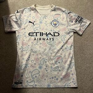 Rose Lavelle Manchester City Jersey with Blue and Pink Paisley